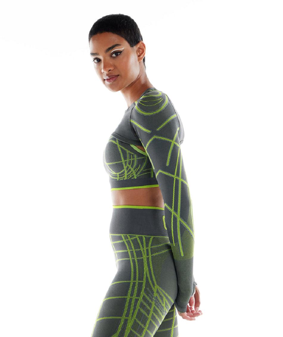 Corp Tops Gymshark Wtflex Linear Seamless Long Sleeve Shrug Mujer Gris Verde Gris Claro | CO 2540UZG